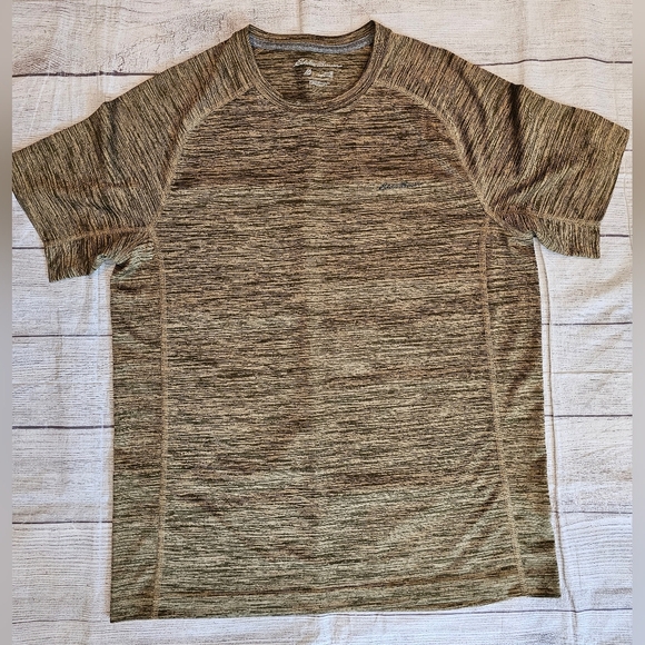 Eddie Bauer Men's Size Medium Freedry Motion Outdoor Active Tee Heathered brown - Picture 1 of 7